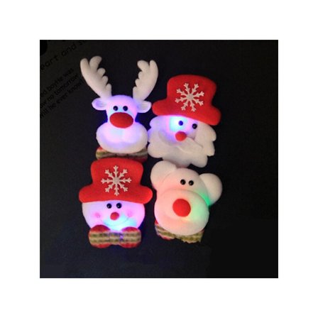 4 stk./pakke Søt Julenisse Jule LED Blinkende Badge Brosje Pin Juledekorasjoner Gave Julenisse Pops{yh}