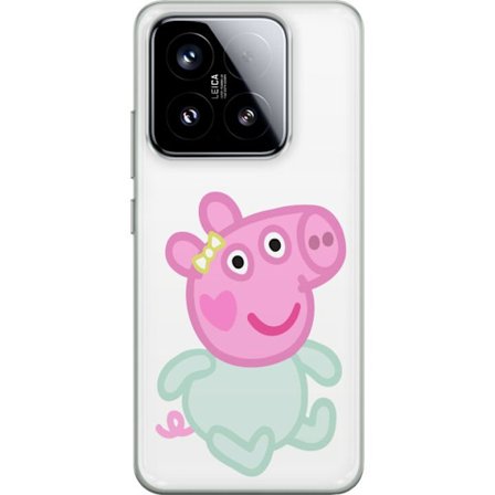Kompatibel Mobilcover til Xiaomi 15 Peppa Pig babyfigur i pastelfarver, sød tegnet børneillustration med blød minimalistisk stil