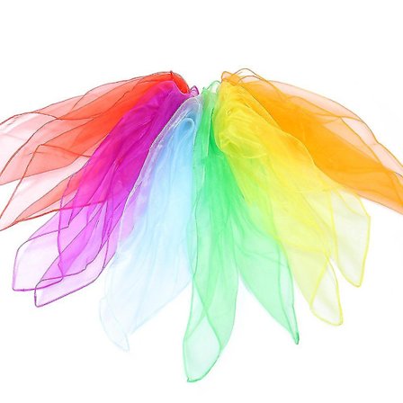 20 kpl tanssihuiveja, monivärisiä neliön muotoisia jongleeraus silkkihuiveja taikatemppuihin esitystarvikkeet asusteet 60 x 60 cm