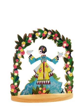Wooden Night Light, Miss Doves Home Kids Decor Lighting Monivärinen/Kuvioitu Djeco