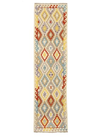 Tapis Kilim Afghan Old Style 82X295 De Couloir Orange/Beige (Laine, Afghanistan)