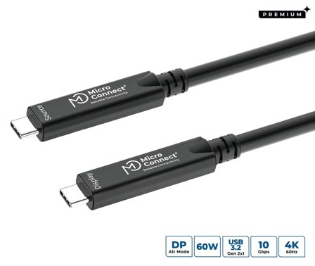 MicroConnect USB-C to USB-C cable 5m,