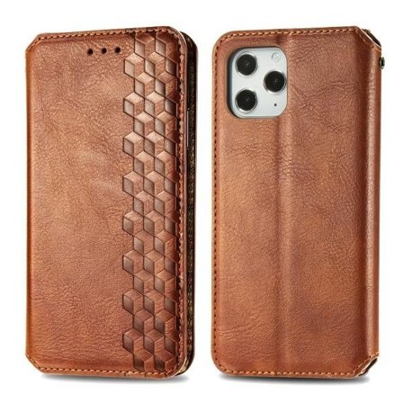 Etui til Samsung A20 japansk version brun Sharp diamantformet læder Kyocera kortpladser Fujitsu