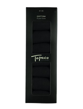 TOPECO Socks 8-P - Black - 41-45