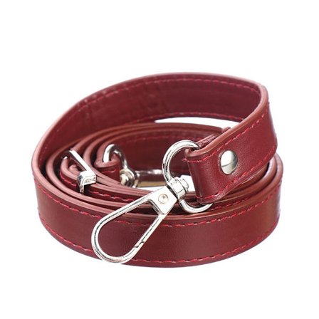 120 cm læderrem håndtaske bælter VIN RØD&SØLV