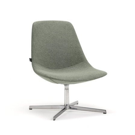 Lounge chair LANGLEY, brushed aluminum/green grey