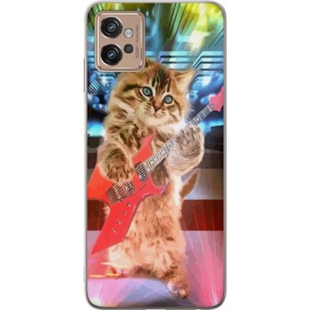 Kompatibelt Mobildeksel til Motorola Moto G32 Kattunge Elgitar