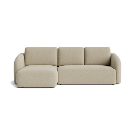 Savona Chaiselongue-Schlafsofa, links | Stauraum, Nordic Dunkelbeige, modernes Design, Bettfunktion, Bonell- & Nozag-Federung, 94cm Höhe
