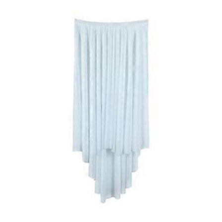 Dame Høj Lav Asymmetrisk Tyl Balletskørt Dansevikleskørt med Elastisk Talje Træk over Tørklæde til Gymnastikdragter lyseblå