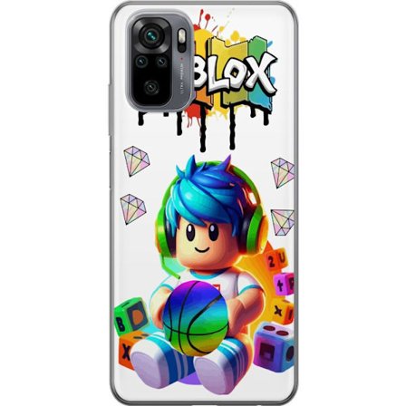 Kompatibelt Mobildeksel til Xiaomi Xiaomi Redmi Note 10 Fargerik Roblox-illustrasjon med spillkarakter, leker og energi, perfekt for spillfans og barn