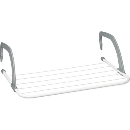 Pyykinkuivausteline - Ripustettava teline pattereille ja parvekkeille, pieni koko, 3 m Suuri kuivauskapasiteetti, valkoinen, 50 cm pituus{EE}