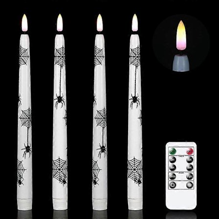 Halloween Flamlösa Koniska Ljus med Fjärrkontroll & Timer