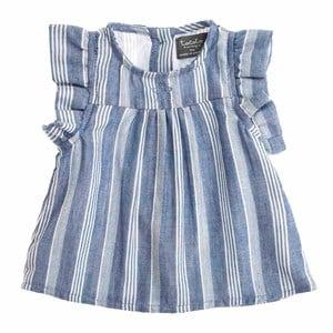 Tocoto Vintage Blue Striped Blouse - Tops - 2 years - Blue