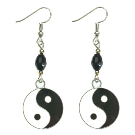 Earrings - YinYang - Bead - Black