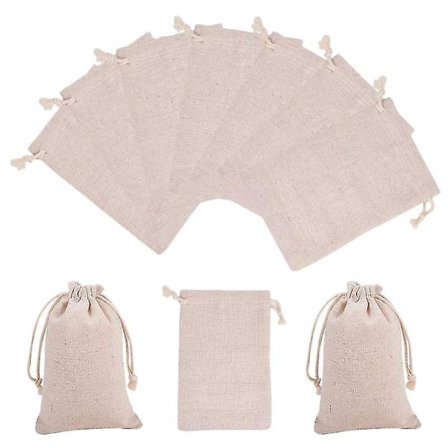 20 stk Bomuldsposer Linstof Snorpose Gavepose Smykkeemballageposer (10x8cm)