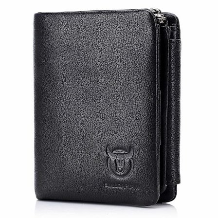 Toplags okselæder herre tri-fold pung kort foto kontant bæretaske