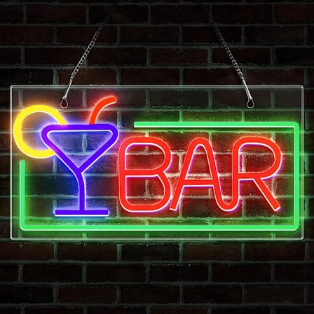 Neon LED-dekor, BAR-lysskilt, 42×22×2CM Neon Light Bar LED-skilt med USB-kontakt for bar, husbar, klubb, pub, butikk av