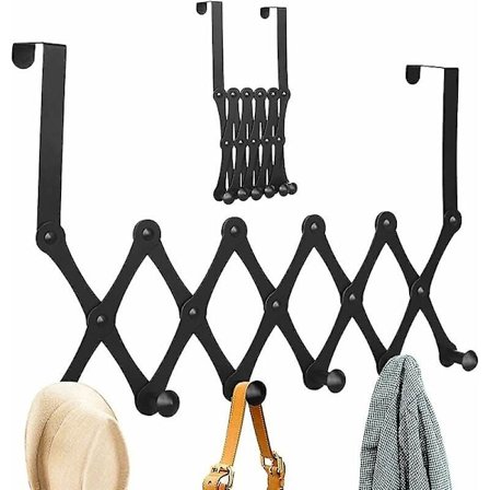 Ovi naulakko, ruostumattomasta teräksestä valmistetut ovikoukut, teleskooppinen taittuva ovikoukku 6 olohuoneen makuuhuoneen kylpyhuoneen kaappiin (