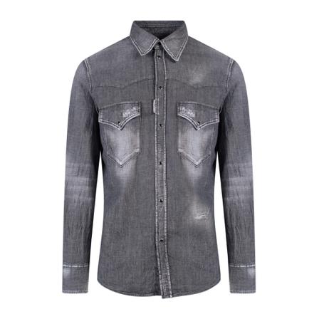 Dsquared2 - Skjortor - Grå - Herr - Storlek: S, Herr, Storlek: S