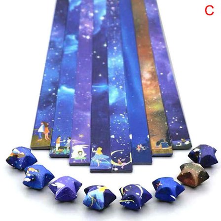 136 X Folding Paper Lucky Star Paper Strip Sky Universe Pattern