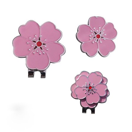 2stk-Flower Golf Ball Marker med Golf Hat Clip til vennen din。Golfgaver til kvinner