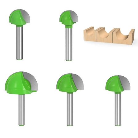 5 stk 6 mm skaftfresere Skaftfreserkjernebitsfres rundspor Trebearbeidingsverktøy Sporfres 6mm/8mm/10mm/12mm/18mm