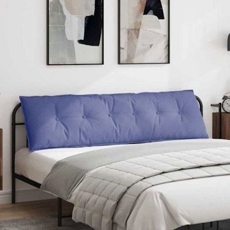 Coussin Vidaxl Ryggkudde Blå denim 180 x 19 x 50 cm tyg