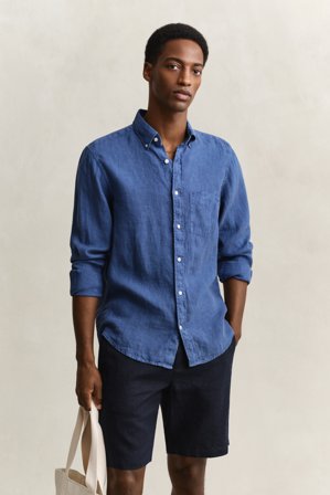 GANT Herren Leinenhemd (L) Blau