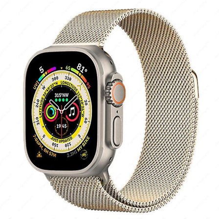 Metallrem för Apple Watch 8 7 45 mm 41 mm Ultra 49 mm Andningsbart Milanese-ersättningsband för Iwatch 6 5 4 3 2 Se 44 ​​mm 42 mm 40 mm
