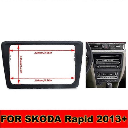 2din Bilradio Panelramme For Skoda Rapid 2013 Stereo Ramme Panel Dashbord Monteringssett Adapter Trimramme