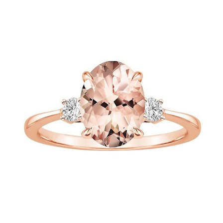 Äggformad ring med falsk morganit och strass