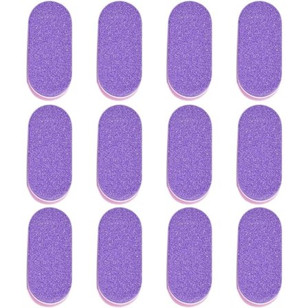 12 Stycken Nagelbufferblock, Naturlig Akryl Gel Nagellackspolerare 100/180 Grit Svamp Nagelbuffer Manikyr Pedikyr Sandpapper Rosa & Lila