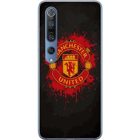 Kompatibelt Mobildeksel til Xiaomi Xiaomi Mi 10 Pro 5G Manchester United logo i rød og gul farge med røff sportslig bakgrunn