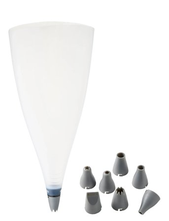 Cookie Piping Bag Set 8 Different Nozzles White Dorre