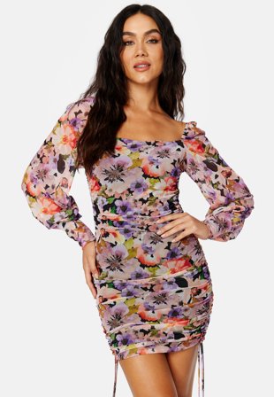 BUBBLEROOM Melissa mesh dress Multi colour / Floral Klær