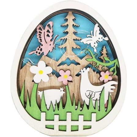 Tredekorasjon til påske - LED-lys påskeegdekorasjon