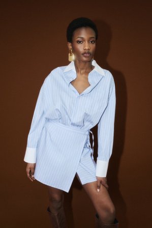 Malina - Portea mini dress - 42 - Light Blue Stripe