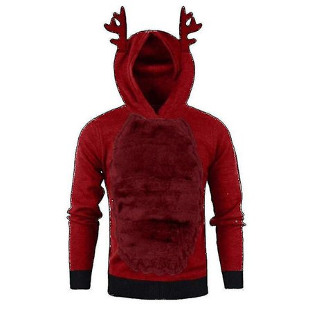 Herre Jule Hætte Sweatshirt Jumper Toppe Jul Rudolph Rensdyr Pullover Sweatshirt
