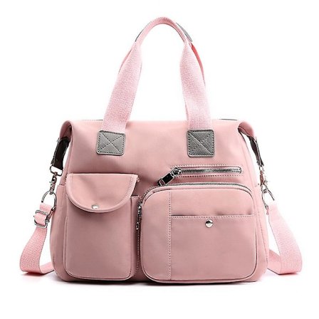 Kvinner Mote Crossbody Bag Nylon Vanntett Håndveske Stor Kapasitet Skulder Bag, 1 stk - Rosa
