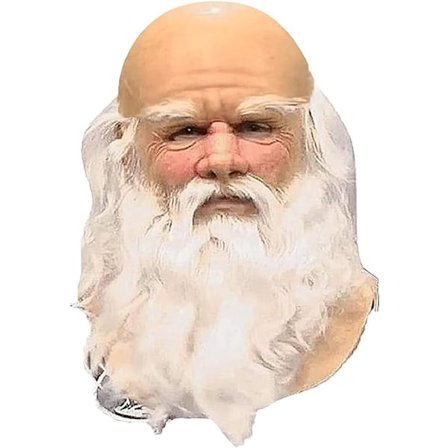 Maske for voksne, maske med hvitt skjegg i latex, søte masker for barn og voksne, helmaske for cosplay-kostyme