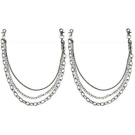 3 st Multi-lager Legering Dekoration Kedja Trendig Byxa Kedja (silver)2 st 71cm