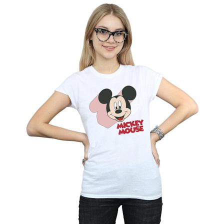 Disney Dam/Kvinnor Mickey Mouse Move Bomull T-shirt XXL Vit White XXL