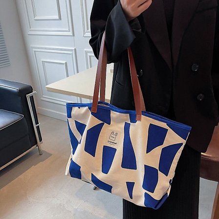 Women's Bag New Fashion Korean Version Tote Bag Large-capacity Commuter Canvas Bag Simple Texture Shoulder Bag Niche A916-671