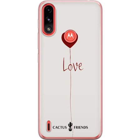 Yhteensopiva Puhelinkuori Motorola Motorola Moto E7 Power Cactus and Friends - Love Balloon Minimal