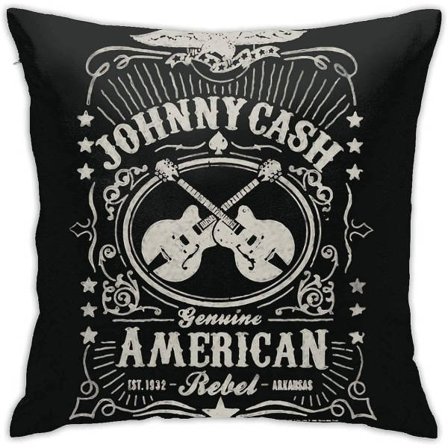 Johnny Cash Mønster Bløde Pudebetræk Luksuriøse Åndbare Pudebetræk Kast Pudebetræk 18x18 tommer til Sofa Sovesofa Bil Hjem Indretning