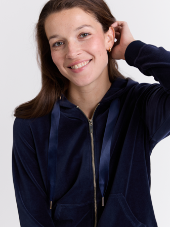 MATCH - Alda hettejakke - Va Vite - Str. S - Dame - Gensere & Cardigans - Blå - 75% bomull, 25% polyester