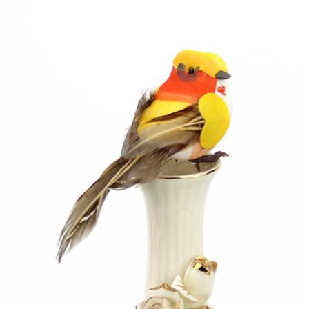 12 st söta konstgjorda fågeldekorationer Simulering fågel DIY dekoration