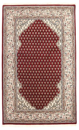 Hand Knotted Mir Indo Rug 95X155 Wool Beige/Orange Small