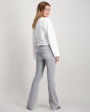 LMTD NLFBLIBLING DNM S LW FLARED PANT Grå Jeans Pige - Kids Brand Store