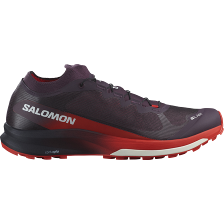 Salomon - Unisex Trail Running Shoes S/lab Ultra 3 V2 - Plum Perfect / Fiery Red - 6.5